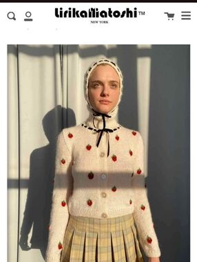 Lirika Matoshi Strawberry Cardigan NWOT SIZE S